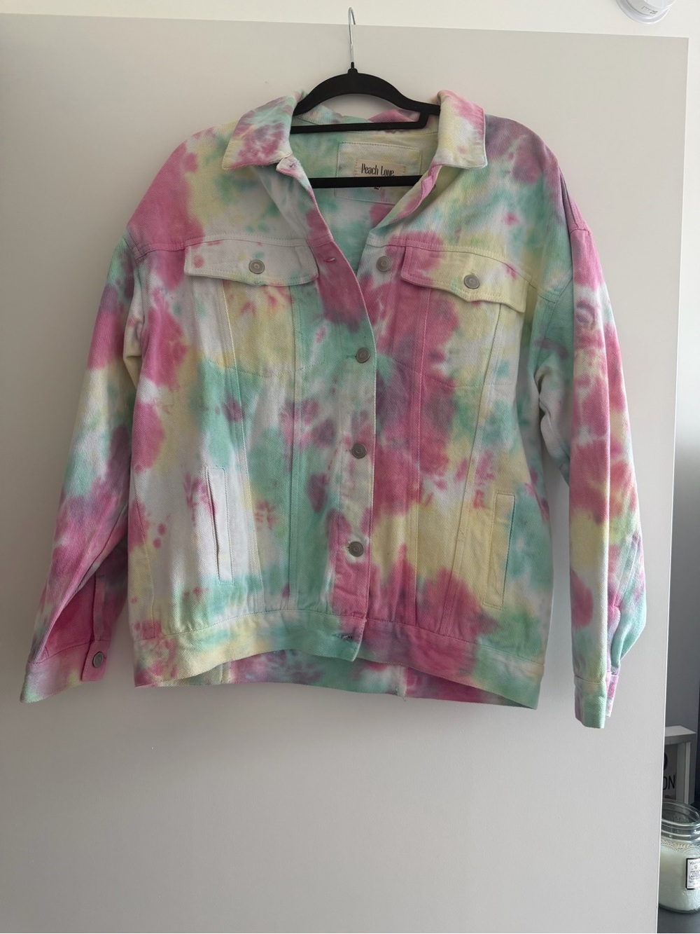 Pastel Tie-Dye Denim Jacket